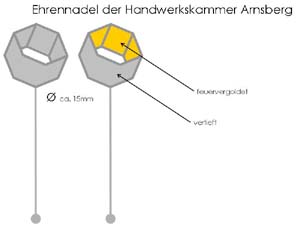Markus Kluft, Entwurf fr die Ehrennadel der Handwerkskammer Arnsberg / Handwerkskammer Sdwestfalen, 2006 